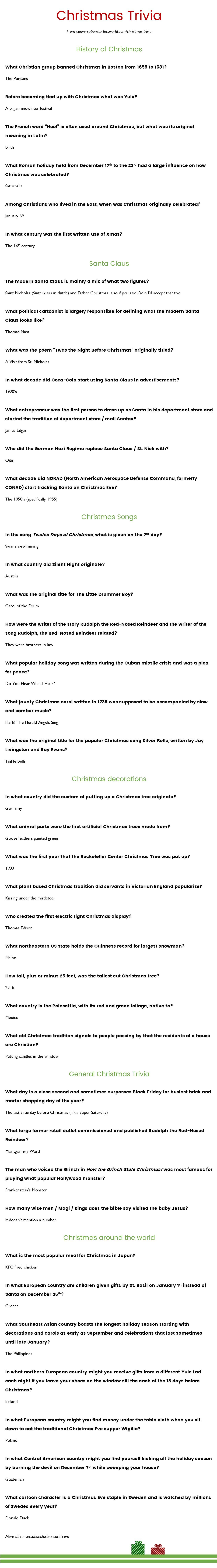40 Challenging Christmas Trivia Questions