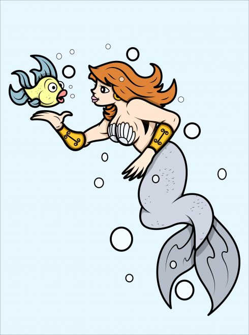 Mermaid with fish